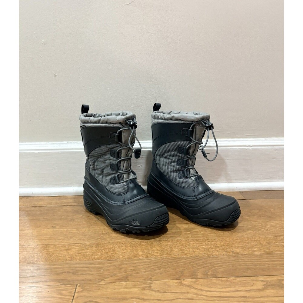 The North Face Alpenglow IV Winter Snow Boots Size 5 US Black Grey Waterproof